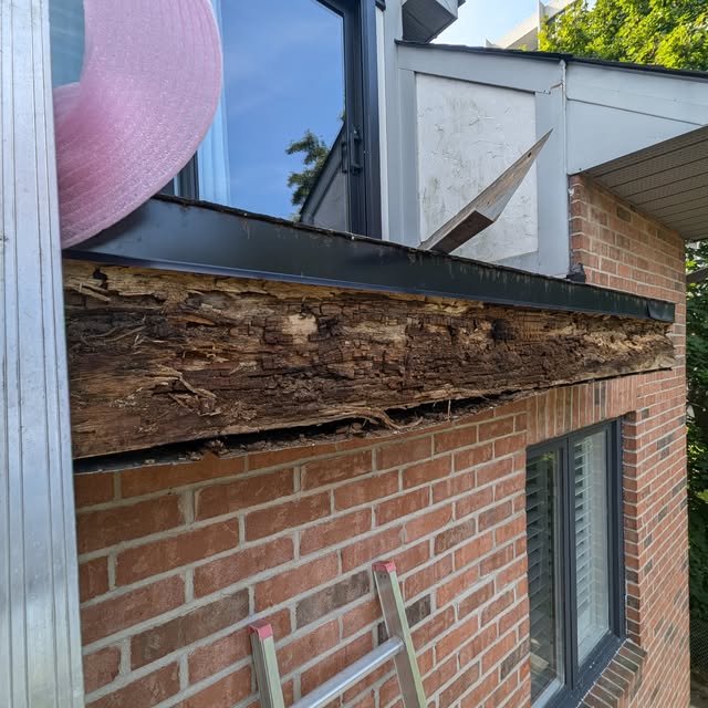 Recent Instagram post showing an exterior roofline and wood trim detail